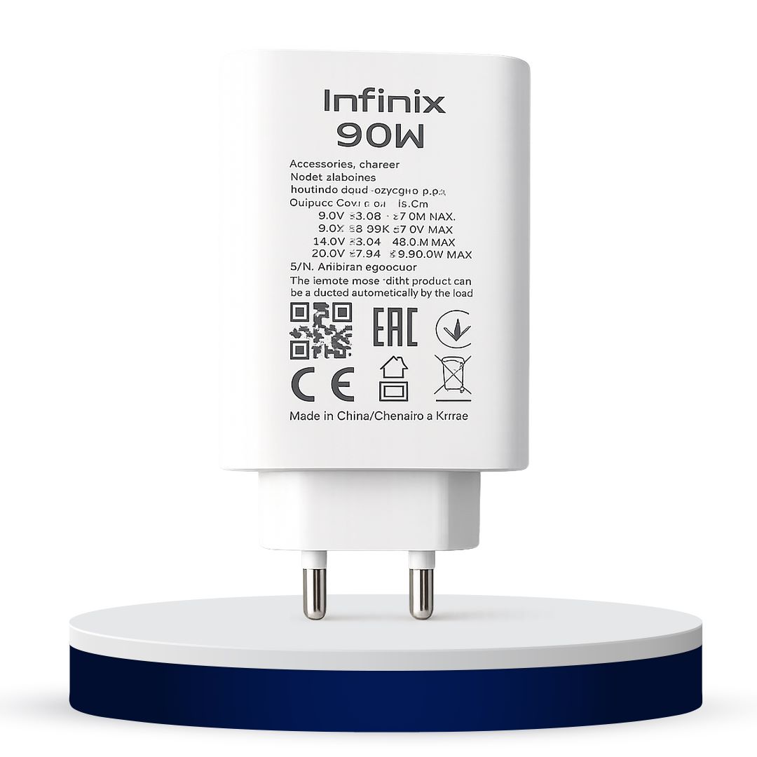 Infinix 90W Original Super Fast Charger Adapter USB Type-C Fast Charging for Infinix Smartphones
